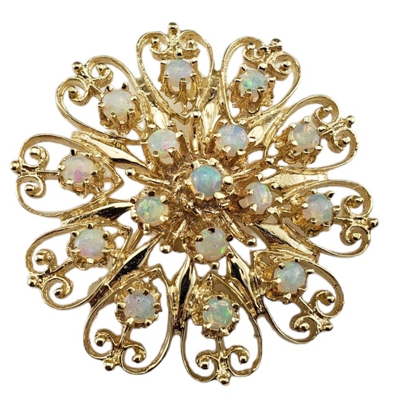 14 Karat Yellow Gold and Opal Brooch/Pendant #16740 - Picture 2 of 6